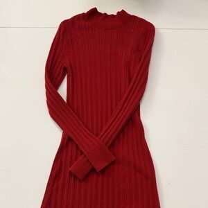 Abercrombie Red Ribbed Knit Dress